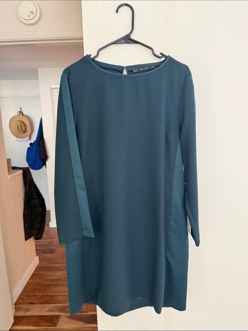 Zara Teal Long Sleeve Shift Dress
